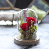永生花玻璃罩盅/小家園 玻璃罩/客製不凋花玫瑰花花禮/乾燥花