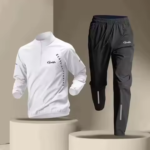 Gamakatsu Fishing 2025 Fashion Quick Dry Jacket Suit Two-piece Outdoor Running Sets Sports Pants Clo