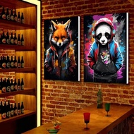 Abstract Pop Art Monkey Earphones DJ Music Room Living Canvas Painting Wall Art Home Decor