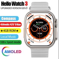 2023 Hello Watch 3 Smart Watch Ultra Series 8 49mm Compass Bluetooth Call 4GB ROM Heart Rate Monitor IWO Men Women HD Smartwatch 2023 Hello Watch 3 智能手表 Ultra 系列 8 49 毫米指南针蓝牙通话 4GB ROM 心率监测器 IWO 男士女士高清智能手表