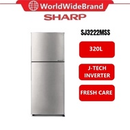 SHARP 320L 2 DOOR FOLIO SERIES INVERTER FRIDGE SJ3222MSS