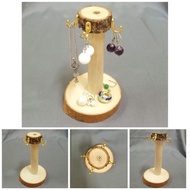 Natural wood Jewelry Display Stand Show Rack Earring Rack Jewelry Rack Earrings Pendant Storage