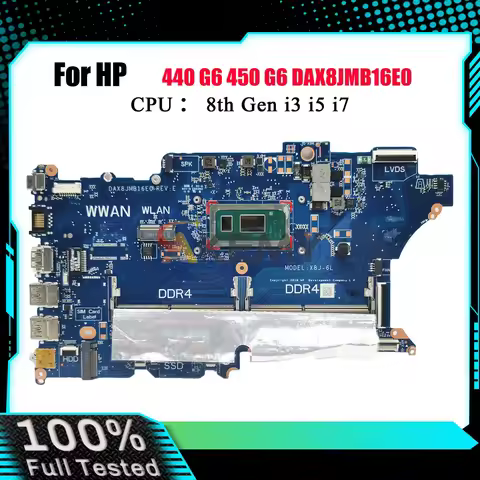 DAX8JMB16E0 For HP ProBook 440 G6 450 G6 Laptop Motherboard With i3 i5 i7 CPU DDR4 L44884-601 L44885