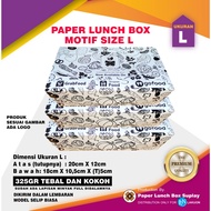 PAPER BOX TAKE AWAY WITHOUT LOGO BLACK AND WHITE DUPLEX MOTIF 325gr SDH WITH OIL LAYER INSIDE PAPER 