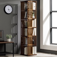Bookshelf Household Rotating 360 Degree Floor Rack Student Solid Wood Bedroom Picture Book Children'