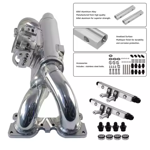 70mm Throttle Body+Intake Manifold +Fuel Rail Kit Billet Aluminum Alloy For Subaru Impreza WRX STi E