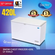 SNOW LY450LD Chest Freezer Top Opening 420 Liter Deep Freezer Peti Sejuk Beku untuk Simpanan Stock Frozen Ikan Ayam Dagi