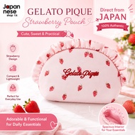 gelato pique Strawberry Print Frill Cosmetic Pouch PWGB264596 Women's Makeup Bag