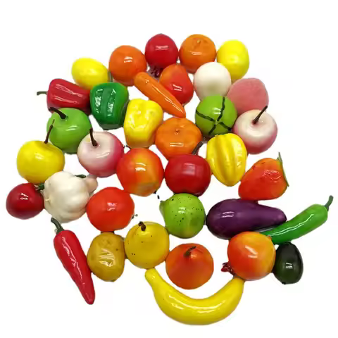 10pcs Minin Artificial Fruits Vegetables Home Bedroom Living Room Decoration Christmas Halloween Par
