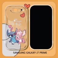 For Samsung Galaxy J7 Prime J2 Prime Cartoon Stitch Couple Phone Case Shockproof Soft Silicone Wave Edge Back Cover Casing