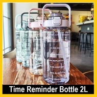 2 Litre Drinking Bottle with scale / Time Reminder Water Bottle / Large Capacity Kettle Water Bottle