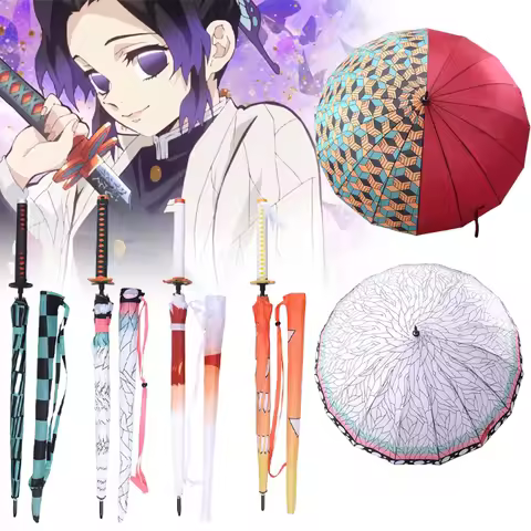 Demon Slayer Katana Umbrella Kimetsu No Yaiba Tanjirou Shinobu Ninja Sabre Parasol Samurai Sword Han