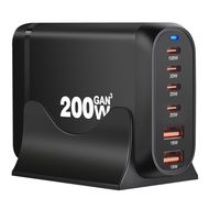 200W GaN Multi-Port PD Fast Charger, 150W Desktop Travel Charging Adapter