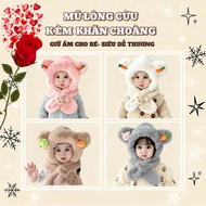 Soft Fur Carrot Hat with Scarf for 2-7 year olds