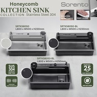 Sorento SUS304 Honeycomb Kitchen Sink + Kitchen Tap Combo Set | SRTKS8050/SRTKS8050-BL/SRTKS8053-BL