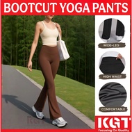 BOOTCUT YOGA KGT Seluar Perempuan Hip-Lifting ICE SLIK SCUBA Pants Wide Legs Yoga Pilates Sport Fitn