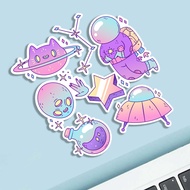 Space Aesthetic Stickers Waterproof Stickers (7pcs)