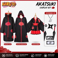 Local & Fast] Naruto Costume Akatsuki Cloak Cosplay Sasuke Uchiha Cape Cosplay Itachi Halloween Clot