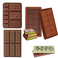 3 Khuôn Socola Silicon Phối Hình Break-Apart Thanh Sô Cô La Waffle Hình Trái Tim Mảnh Hình Vuông Khu