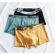 Men's Underwear Cotton Boxer Boxer Lelaki Trend Hello Breathable Spender Lelaki