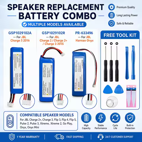 Lithium Ion Rechargeable Battery Replacement for JBL Harman Kardon Wireless Bluetooth Speakers