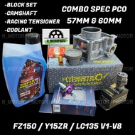 COMBO HYPERTECH BLOCK PCO 57MM 60MM 62MM Y15 LC135 PISTON COATED RING RIK SKIM TINGKAT CAM RACING OR