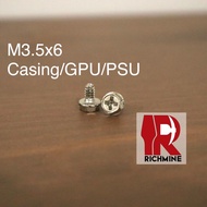 {ReadyStock} M3.5*6 Screw Computer Desktop PC Casing PSU GPU