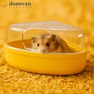 DONOVAN Hamster Sand Bath Box, Detachable Transparent Pet Bath Container, Plastic Anti-spill Cheese 