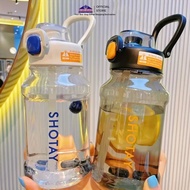 SHOTAY Sporty Drinking Bottle Jumbo Clear School Children's Water Bottle 900 ML with Premium Shoulde