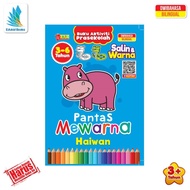 Buku Aktiviti Prasekolah - Buku Pantas Mewarna Haiwan - Buku Mewarna - Dwibahasa - Buku Kanak-Kanak 