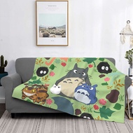 Japan Anime My Neighbor Totoro Throw Blanket Warm Flannel Studio Ghibli Manga Blankets for Bedding H