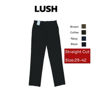 Lush Men’s Straight Cut Cotton Pants / Seluar Slack Cotton Lelaki Black / Brown / Coffee / Navy