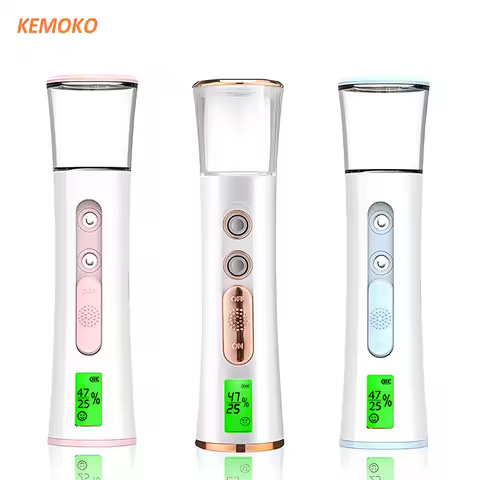 Double Spray-head Nano Mist Sprayer Mini Hydrating Humidifier Skin Care LED Display Portable Facial