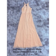 Second Hand AZAZIE Brand Dress Peach Orange Color Chiffon Fabric With Milk Foam Good Quality Lining 