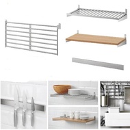 IKEA KUNGSFORS STAINLESS STEEL SHELF, MAGNETIC KNIFE RACK, WALL GRID IKEA SHELF