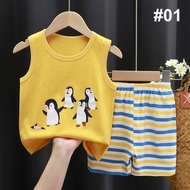 AliMaMa - SET SINGLET ANAK - Setelan Baju Bayi Lengan Pendek Laki - Laki Perempuan Kaos Kaus Medan