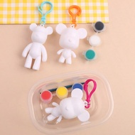 2pcs4pcs6pcs12pcsCreative Diy Keychain Pendant Toy Set, With 3 Color Liquid Color Paint Bear Keychai