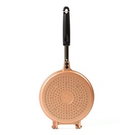 Casani Gold  IH Induction Titanium Round Waffle Toast Pan 18cm | Non-stick Square Waffle Making Pan