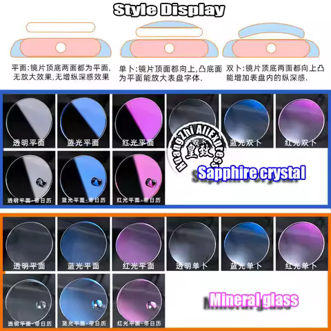 For Casio MDV-106 Sapphire crystal MOD MDV106 Double Dome Divers Watch Lens watch Parts Single Miner