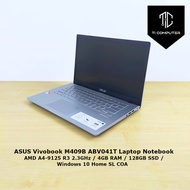 ASUS Vivobook M409B ABV041T AMD A4-9125 R3 2.3GHz 4GB RAM 128GB SSD Laptop Refurbished Notebook 