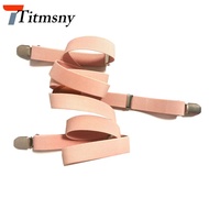 Fashion Women's Suspenders 2.0cm Width 3 Clips Female Adjustable Elastic Braces Suspender Light Pink for big 115cm