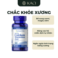 Viên Uống Puritans Pride Chelated Calcium Magnesium Zinc Hỗ Trợ Chắc Khỏe Xương Khớp (100 Viên/Lọ)