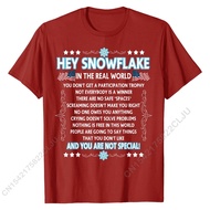Hey Snowflake The Real World t-shirt Funny Veteran Gift Cal Tops & Tees For Men Cotton T Shirt Custo