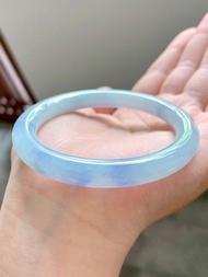 冰種 天然翡翠 緬甸 A玉 玉鐲 • 冰種紫藍翡翠圓鐲