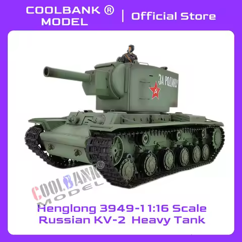 Coolbank henglong 3949-1 1:16 Scale Russian KV-2 Main Battle Tank Model Remote Control RC Tank Milit