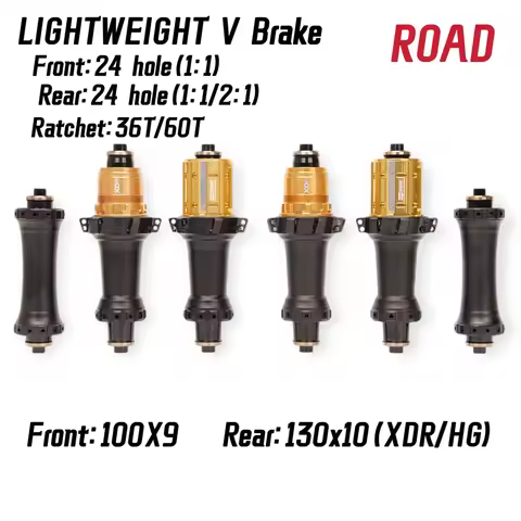 Road 11S V Brake Ultra-Light Straight Pull Hub Bicycle 24H/24H (1:1/2:1) HG/XDR Ratchet Seat 100x9 1
