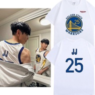 林俊杰同款金州勇士25号球衣T恤JJ20巡演周边歌迷应援休闲运动衫JJ Lin's identical Golden State Warriors No. 25 jersey T20250628