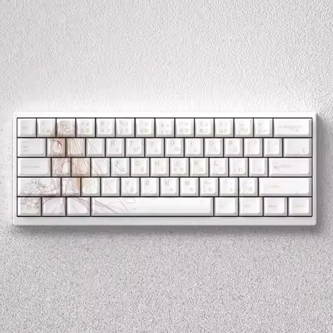 Shiina Mahiru Keycaps PBT Dye Sub Cherry Anime Comic White Japanese for 60% 65% 68% Layout Mechanica