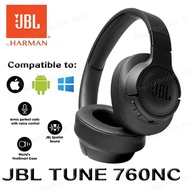 Fon Kepala Wayarles Telinga Boleh Lipat JBL Tune 760NC Asal dengan Pembatalan Bunyi Aktif Set kepala