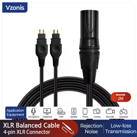 Quality Headphone Balanced Cable 4-PIN XLR Audio Replacement Cable Headset Upgrade Cable for Sennhei